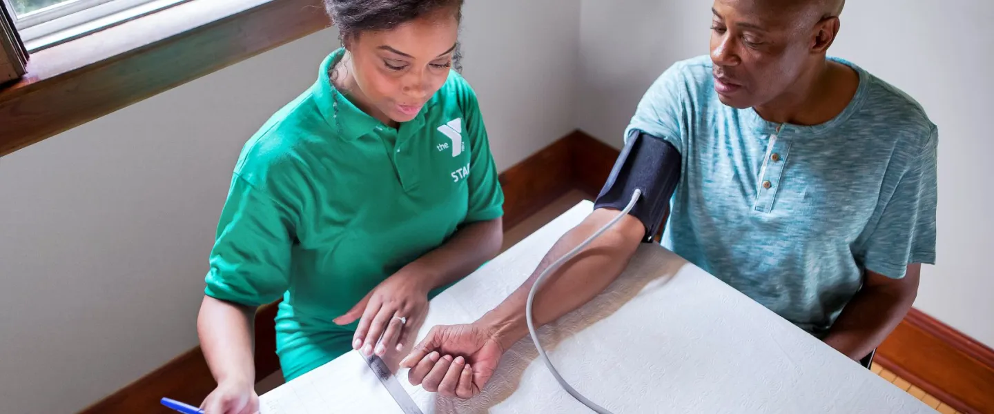 Man having his blood pressure taken
