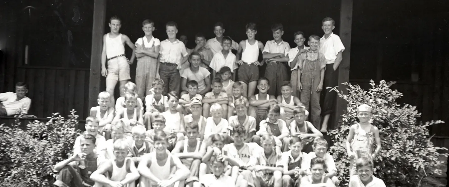 Historical pictures of boys at Camp Hanes