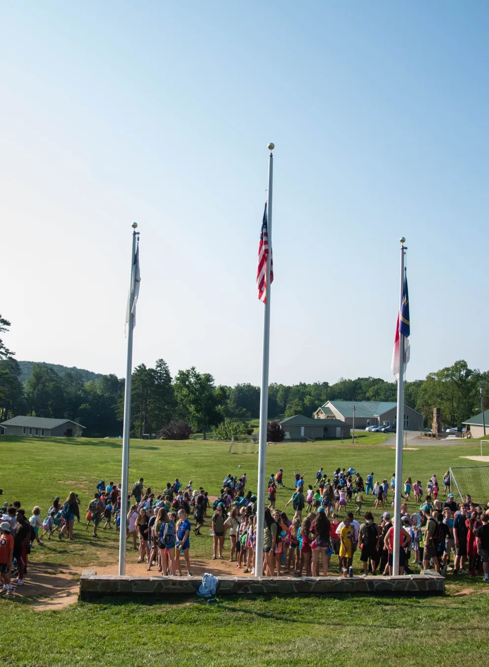 Camp Hanes flag poles