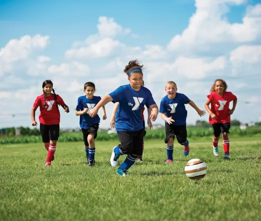 Kids playing soccer