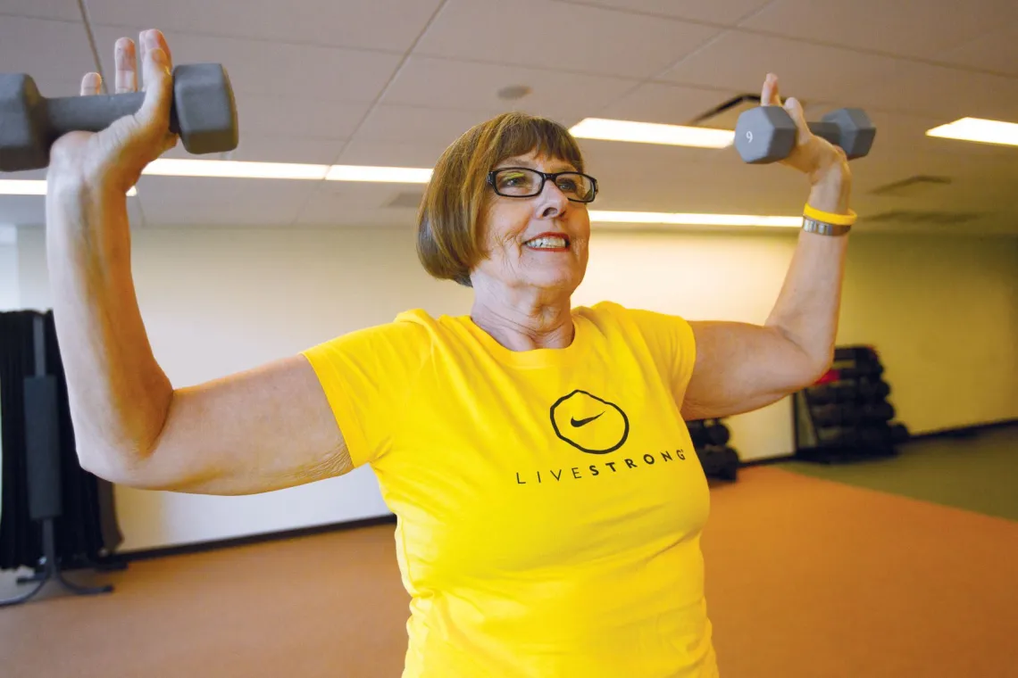 woman at LIVESTRONG exercise class